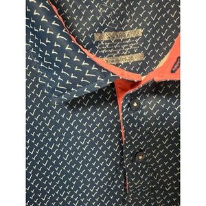 Swannies Mens Golf Polo Shirt XL Navy Blue Coral Winter Creek Logo Short Sleeve